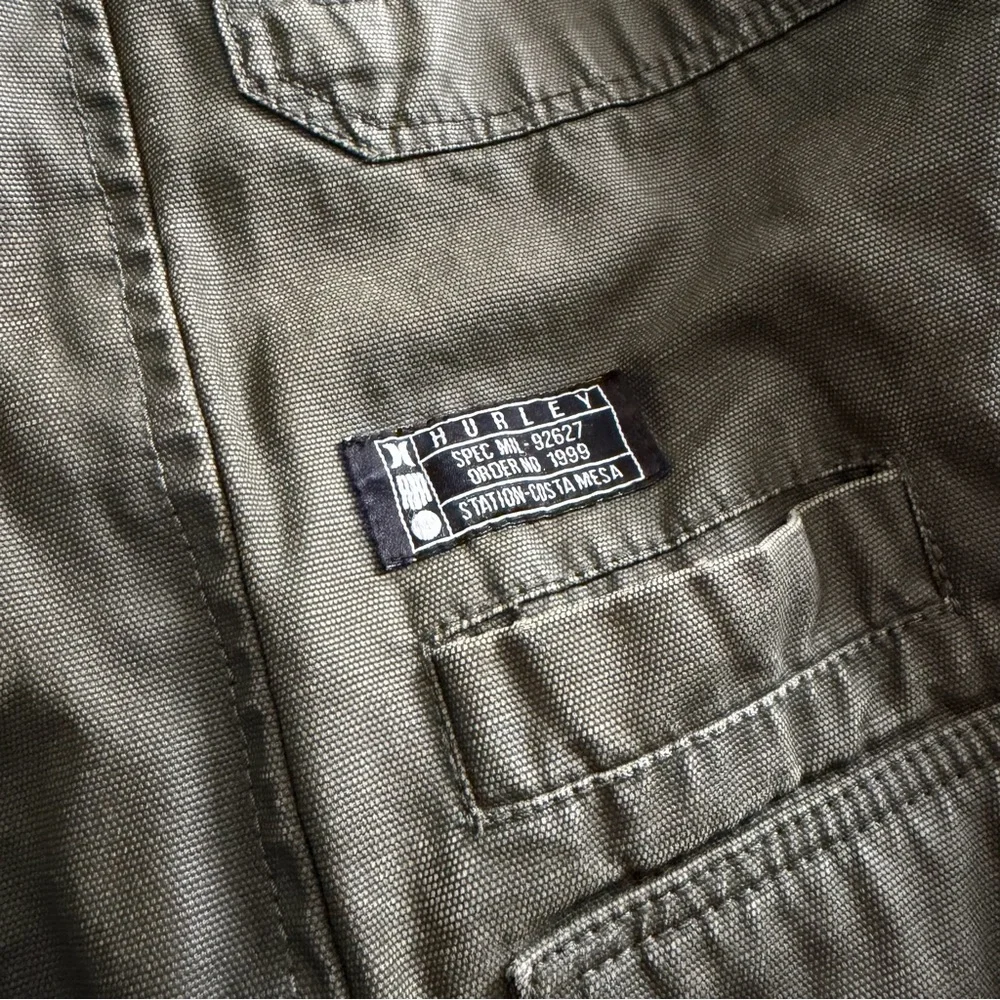 Hurley Waxed Plaid Lined Field Jacket Men’s Med‎ Green Covert Military Tactical